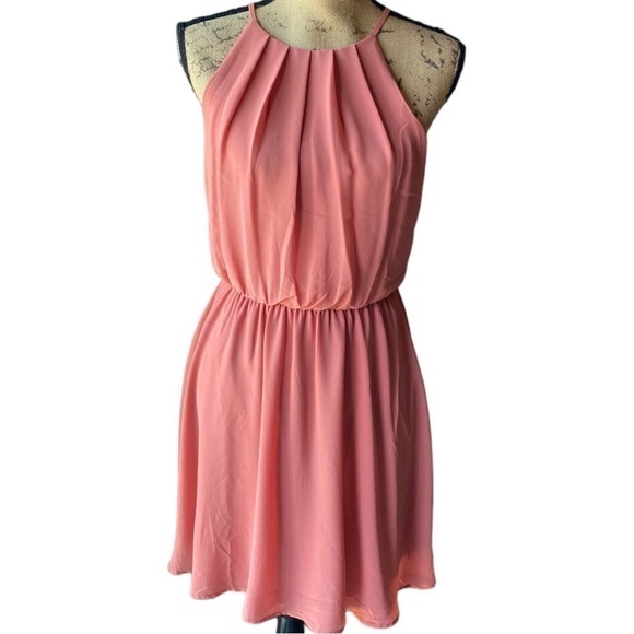 Lush- Blush Pink Elastic Waist Dress- size M - Picture 1 of 6